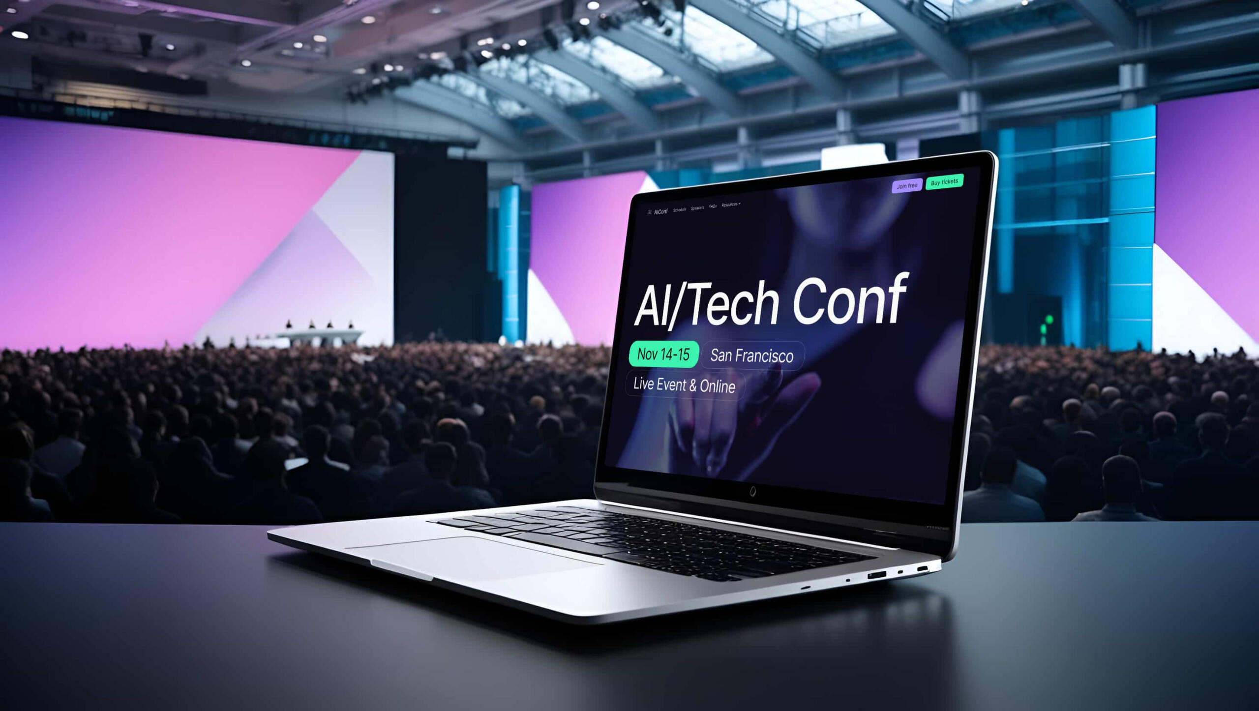 AIConf - Conference & Event Website Template built with Webflow | Mockup Preview